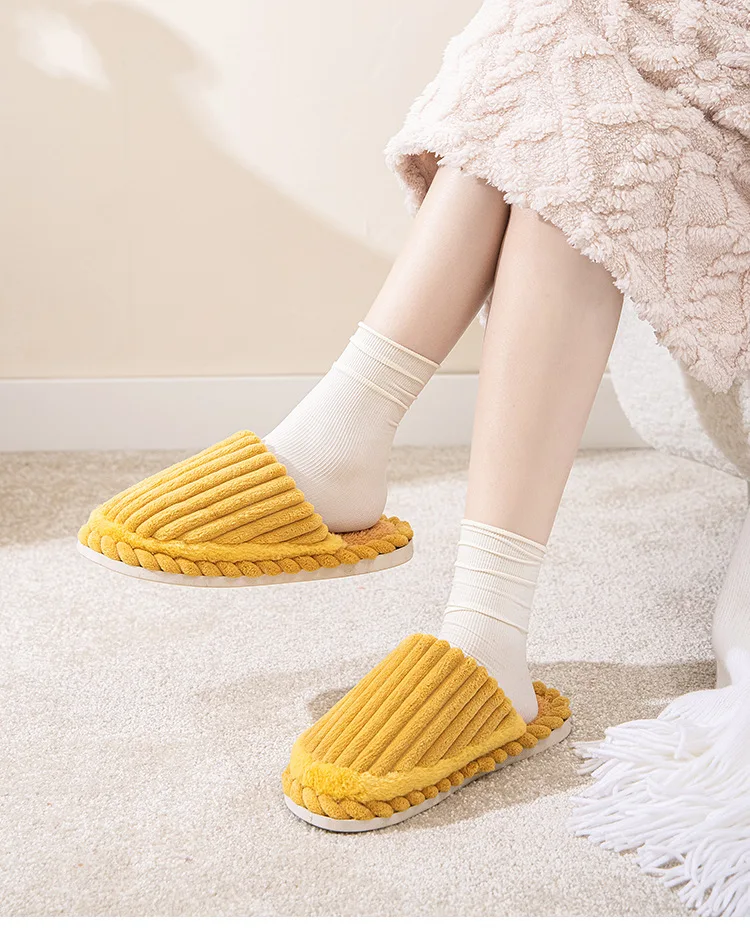 Men's Slippers Women's Home Cotton Slippers Shoes Autumn and Winter Men's and Women's Warm Cotton Slippers Couple Home Fluffy Sl
