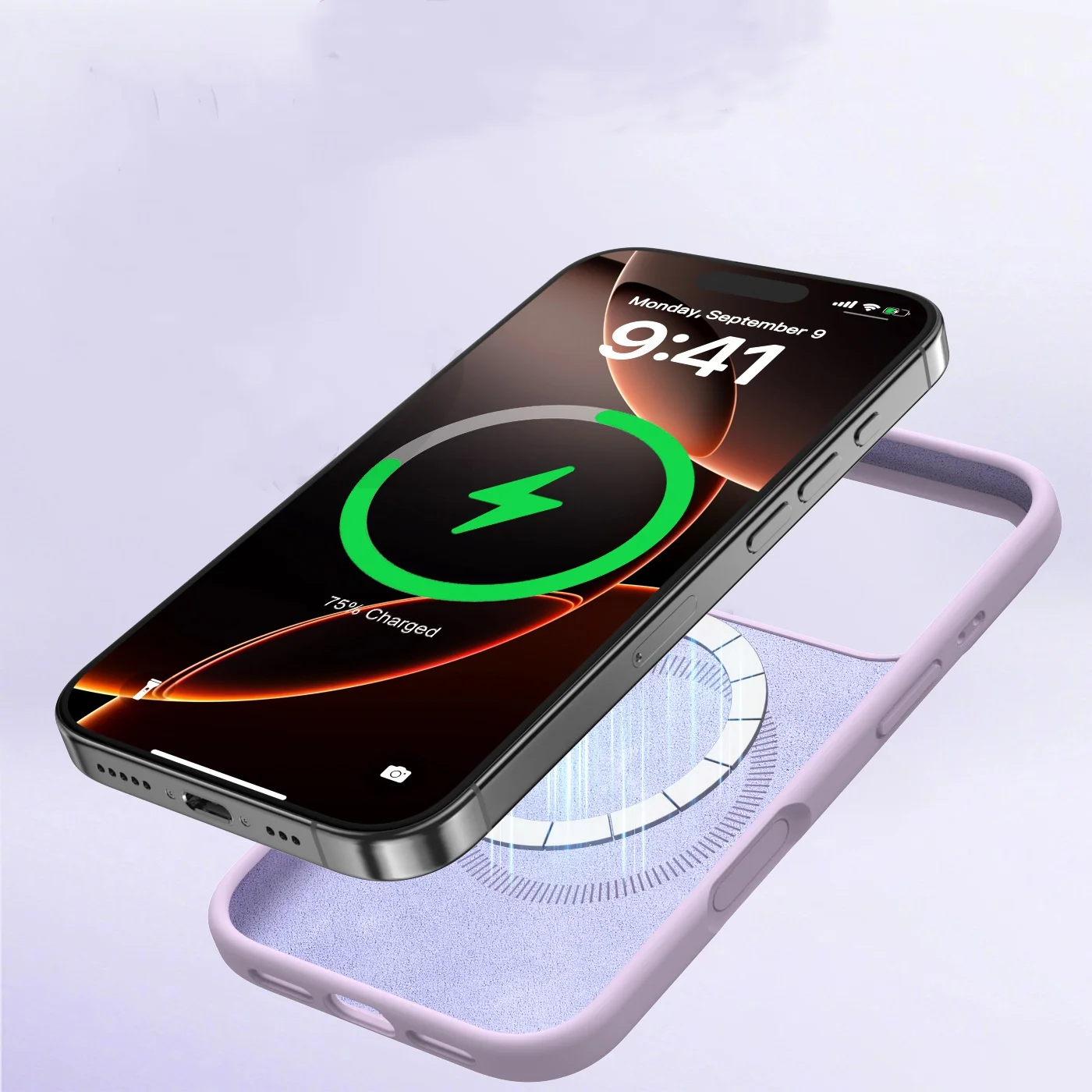 Фото Чехол из жидкого силикона для iPhone с MagSafe для моделей 17 Pro, 16, 13, 14, 15 Pro Max, 12, 15 ProMax, магнитный, для беспроводной зарядки, мягкий чехол №5