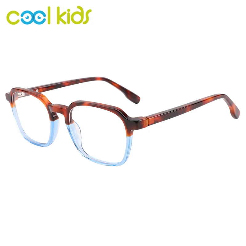 

COOLKids Optical Children Glasses Rectangle Frames Acetate Unisex Tortoise Wooden Effect Color Frames Child Eyeglasses in 4 Colo