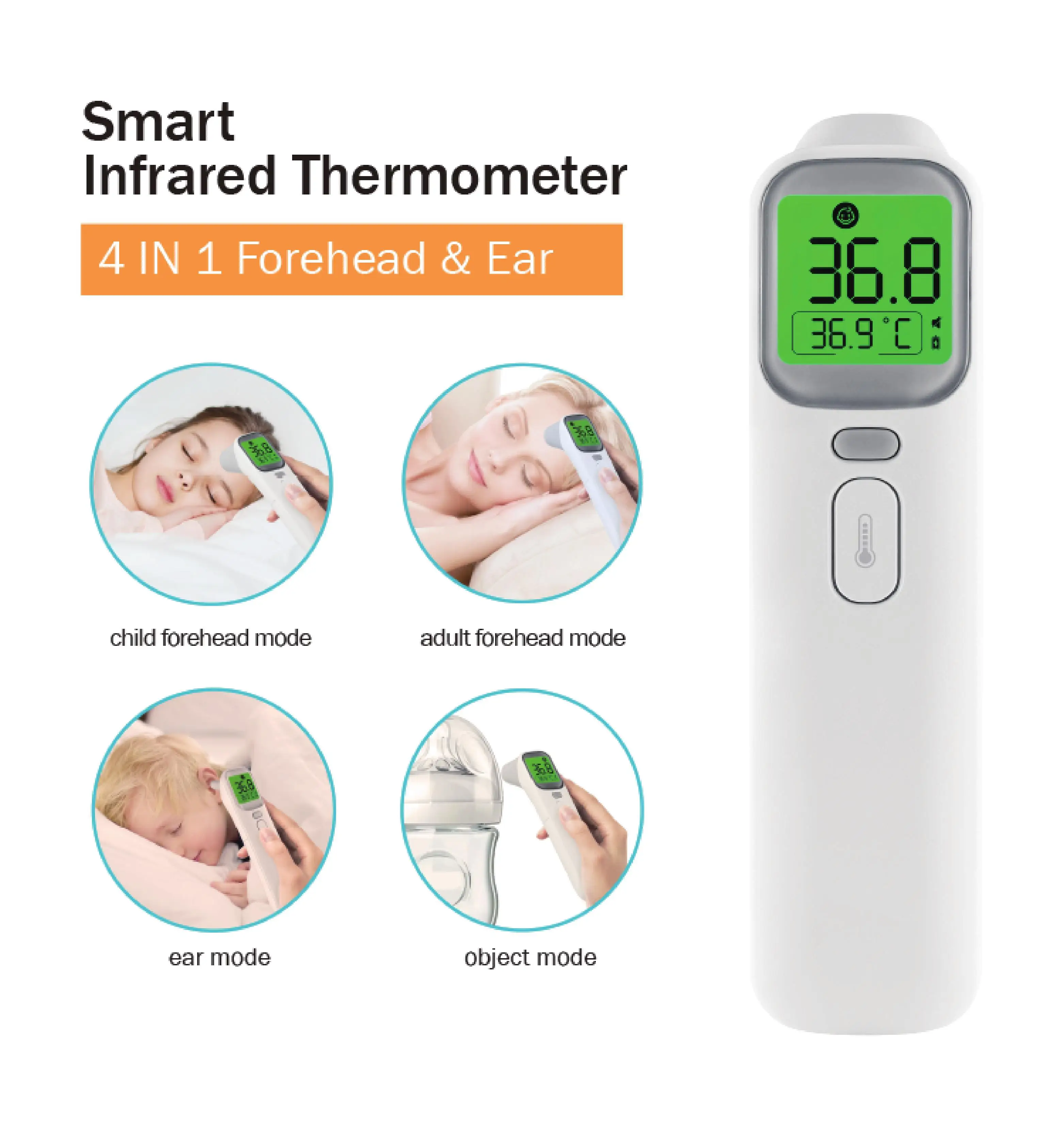 

Bluetooth Thermometer Non-contact Infrared Ear Temperature Gun Magnetic Frontal Temperature Gun For Baby Children Adults