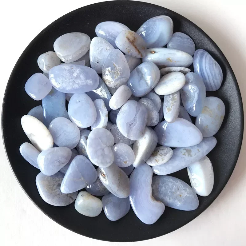 

Natural Agate stone polished Blue Lace agate tumbled stones for Home Decor mineral crystals meditation wicca healing stones