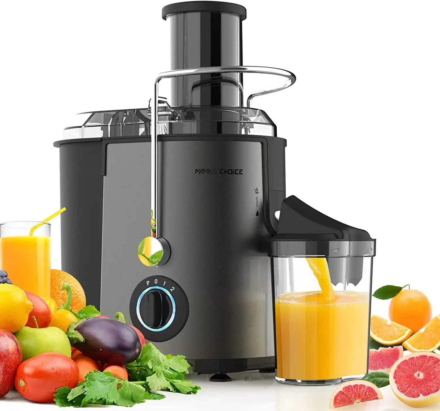 

Juicer Machine 800W Juice Extractor with 3'' Big Mouth 3 Speed Centrifugal Juicer for Whole Fruit Vegetable free shipping