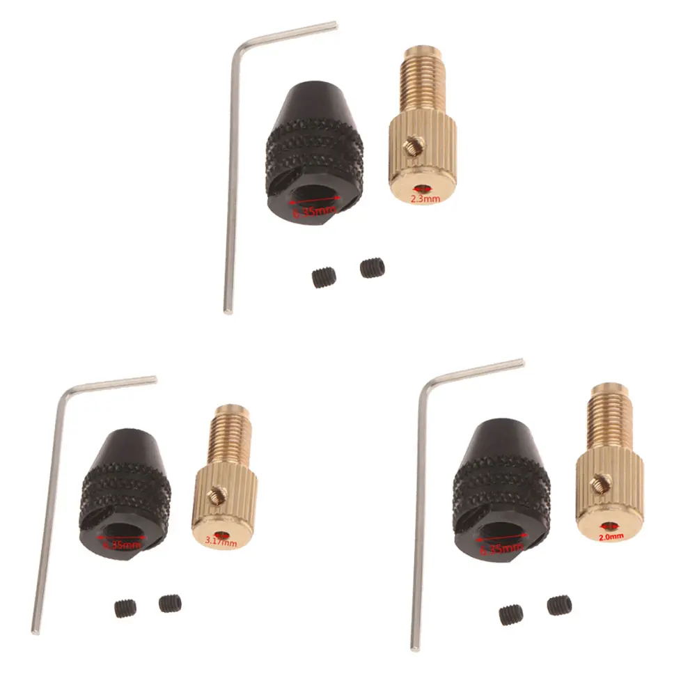 

0.3mm-4mm Electric Motor Shaft Mini Chuck Fixture Set Aluminum Alloy Carbon Steel Clamp For Hex Handle Screwdriver Replacement