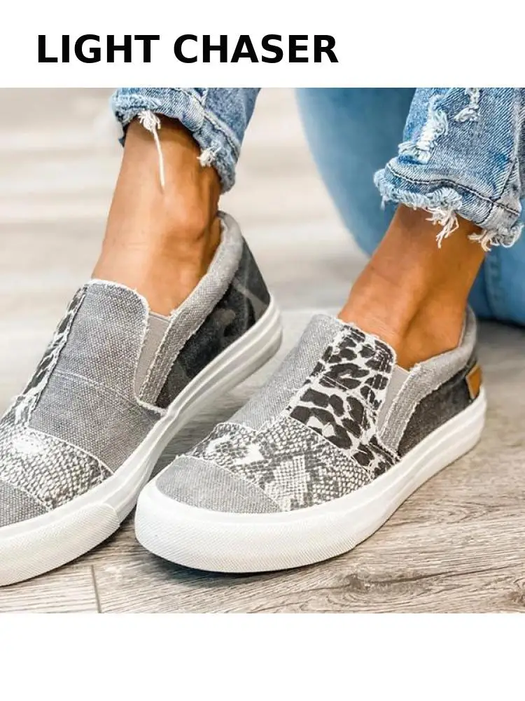 Spring And Autumn Women's Shoes 2022 New Flat Canvas Loafers Color Matching Large Size Casual Shoes Comfortable Loafers 35-43