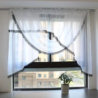 Fashion Arcuated Valance Irregular Lace Window Curtain for Balcony Kitchen Bedroom