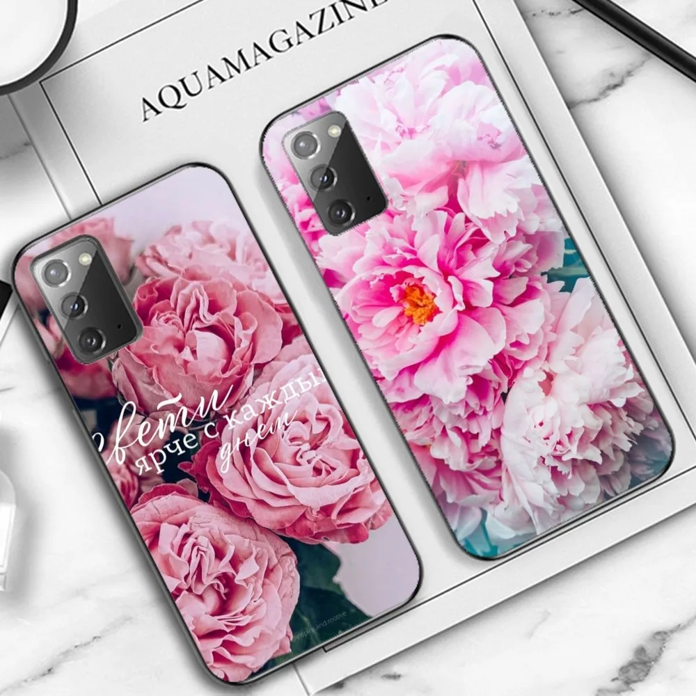 

Peonies beautiful flower Phone Case For Samsung Note 8 9 10 20 pro plus lite M 10 11 20 30 21 31 51 A 21 22 42 02 03