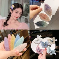 2022 fabric butterfly lady girls hairpin inlaid pearl barrettes for female gifts small fresh liu haibian clip hair ornaments