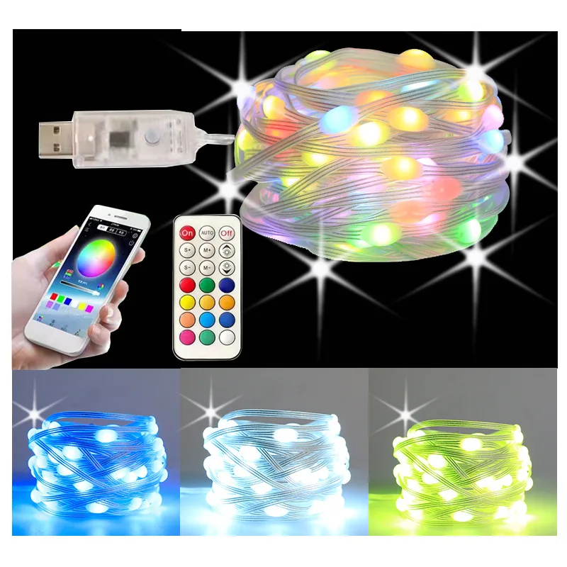 

WS2812B Dream Color Lights String RGBIC Christmas Lighting Addressable Individually Christmas Decoration LED Module USB Power 5V