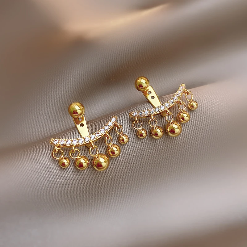 

Trendy Stud Earrings Zircon Design For Women Girls Metal Chain Jewelry Ladies Classic Fashion Gift Wedding Party