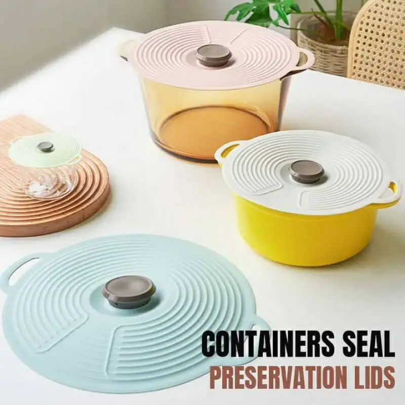 1PCS Silicone Boil Over Spill lid /Containers Seal Preservation lid / Pan Cover / Oven Safe Lids Food Preservation Cover