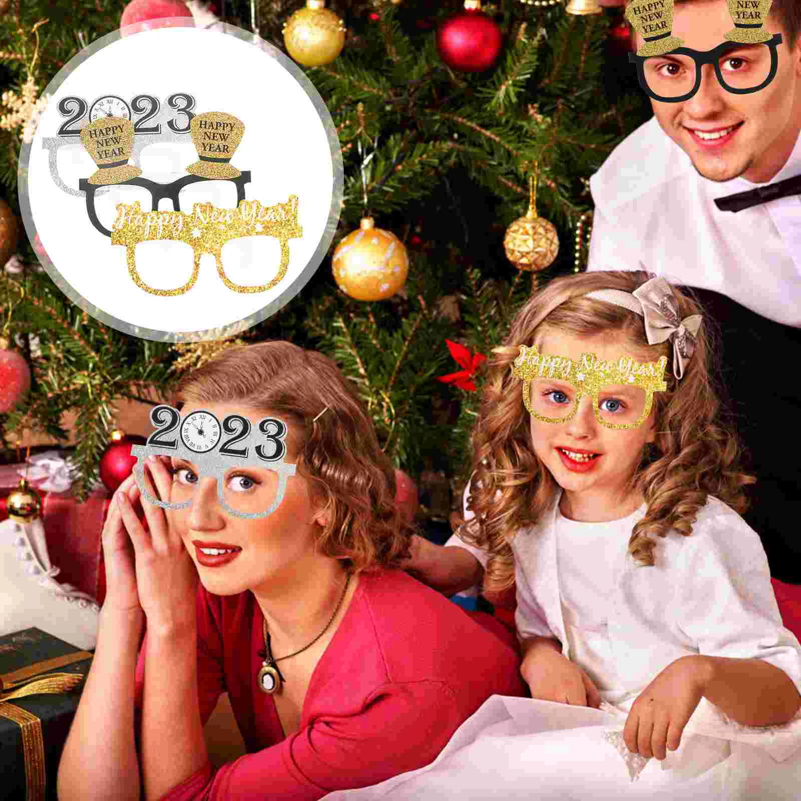 

New Party Eyeglasses Years Year Glasses Eyewear Sunglasses Eve Photo Frame Christmas Supplies Eyeglass Funny Props 2023Christmas
