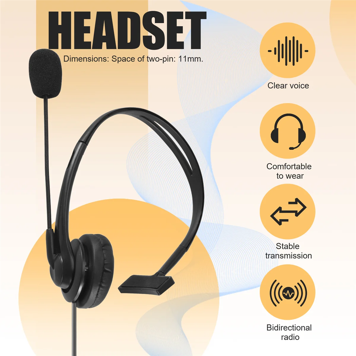 2-контактная гарнитура TK220 для Jianwu Baofeng UV-5R BF-888S Retevis H777 PUXING TYT переговорный телефон