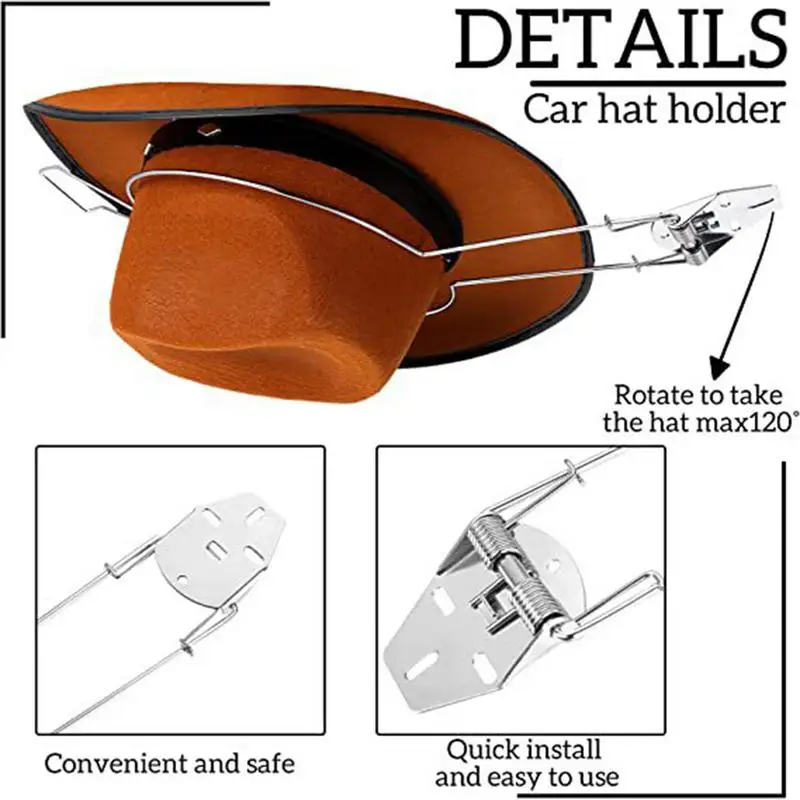 Автомобильный держатель для шляп Вешалка в стиле вестерн Держите форму шляпы