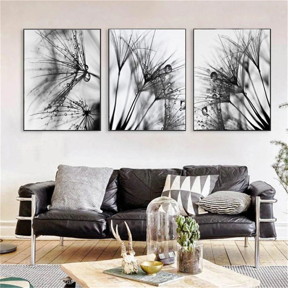 

3 шт./набор, плакаты на холсте с изображением одуванчиков