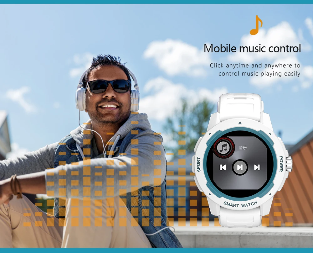 Smart Watch HT6 Waterproof Outdoor GPS Maps Sports Fitness Tracker Heart Rate Monitor Weather Reminder Music Control Smartwatch