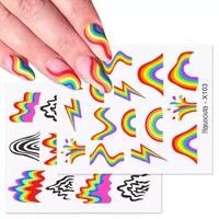 1pc colorful letter nail water decals colorful flower leaf water transfer sliders nail stickers for nails manicures nail wraps