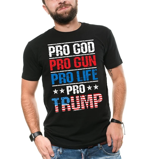 Мужская забавная футболка Румп 2024 с американским флагом Винтажная Футболка MAGA