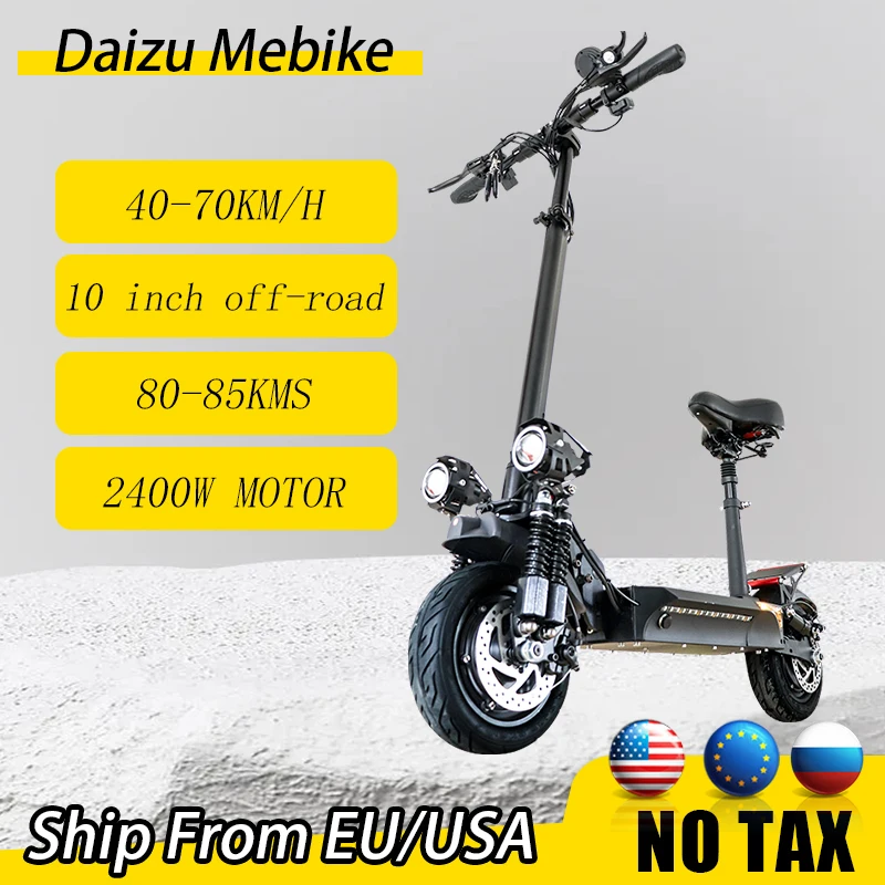 

US Stock Electric Scooter 48V 2400W Powerful Escooter with Seat 48V 18AH Folding Electric Scooters Adults Remote Key 80km