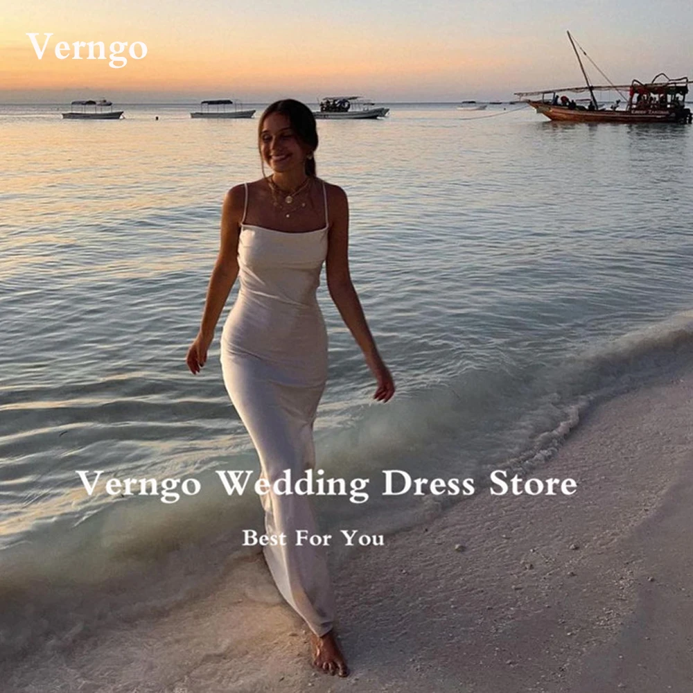

Шелковые атласные пляжные вечерние платья Verngo, женское официальное платье на бретелях, платье для выпускного вечера, женское платье до щиколотки для ночного клуба невесты