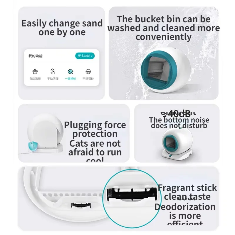 Автоматический умный ящик для кошачьего туалета самоочищающийся 65 л полностью