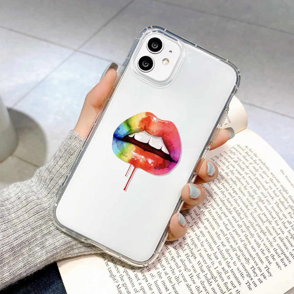 Чехлы с сексуальными красными губами для телефона iPhone 11 12 13 Pro Max Mini X XR XS 7 8 Plus SE