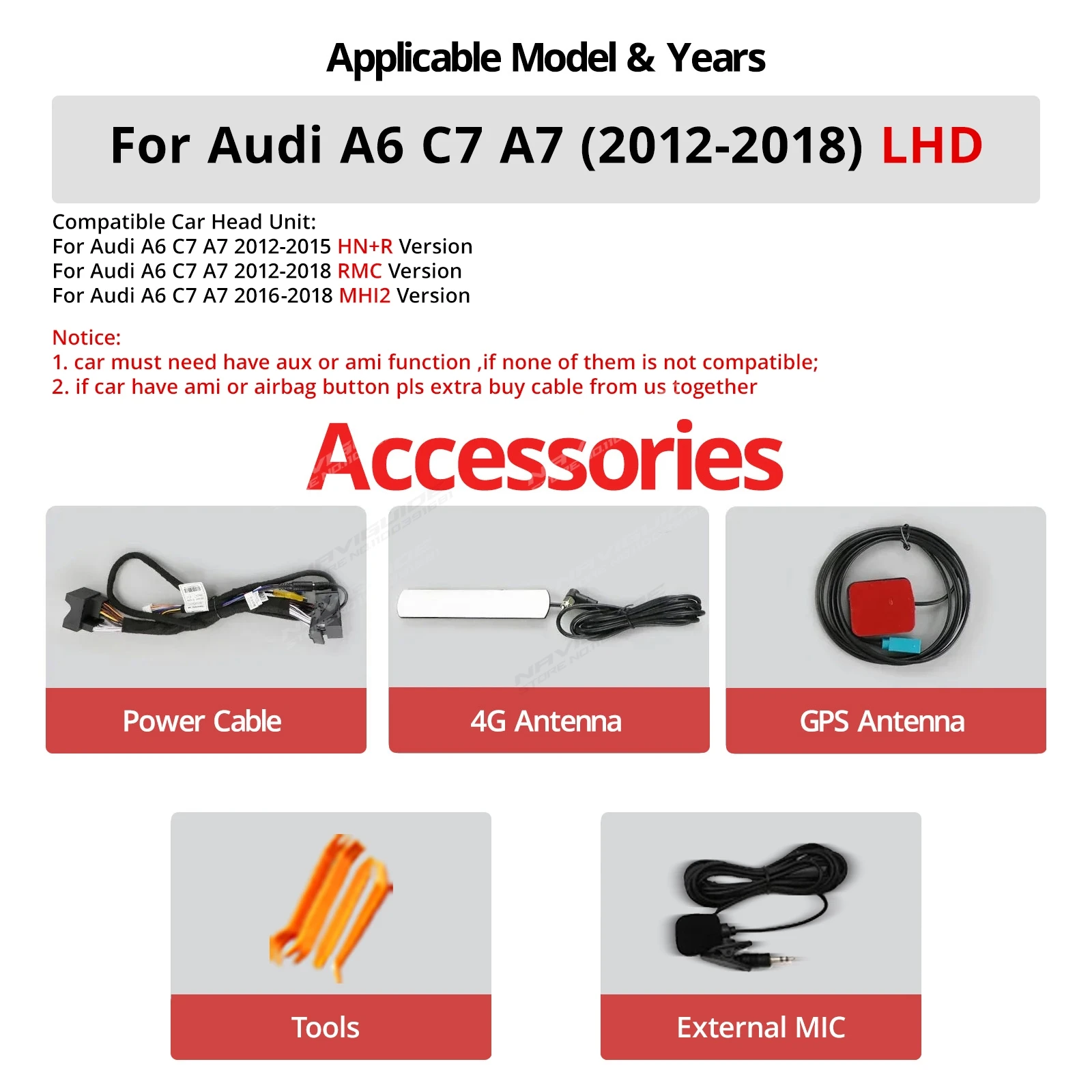 NAVIGUIDE 9-дюймовый выдвижной экран Android 13 для Audi A6 C7 A7 2012-2018 Carplay Автомобильный