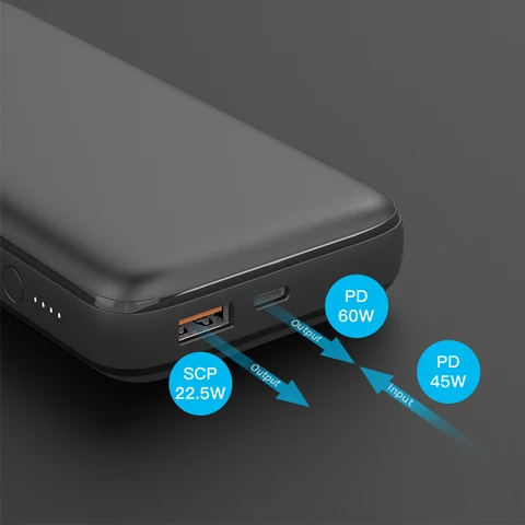 Пауэрбанк PD, 60 Вт, 20000 мАч, для IPhone, Samsung, Xiaomi