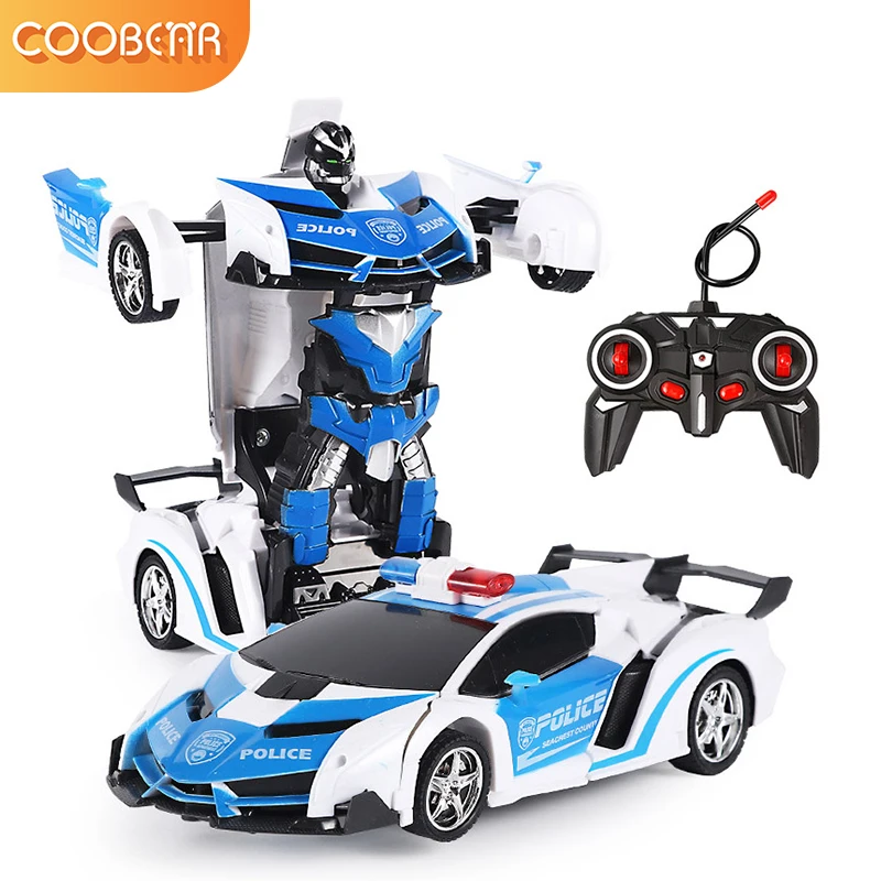 rc deformation car kids toys cool robots outdoor remote control sports vehicle model car one button transformation gift for boys free global shipping