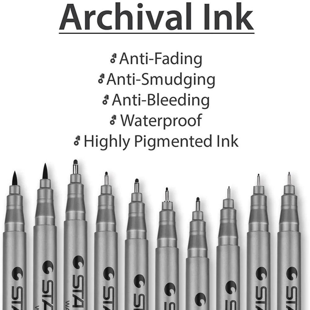 Точная черная ручка чернильные ручки Fineliner водостойкая чернильная микроручка с
