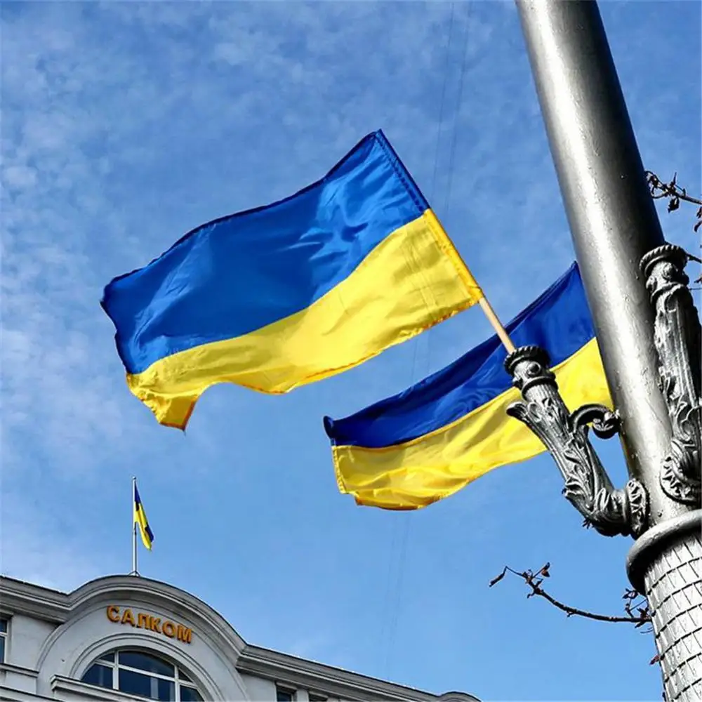 

90X150cm NEW Ukraine National flag Hanging Polyester Blue Yellow UA UKR Ukrainian National Flags For Decoration