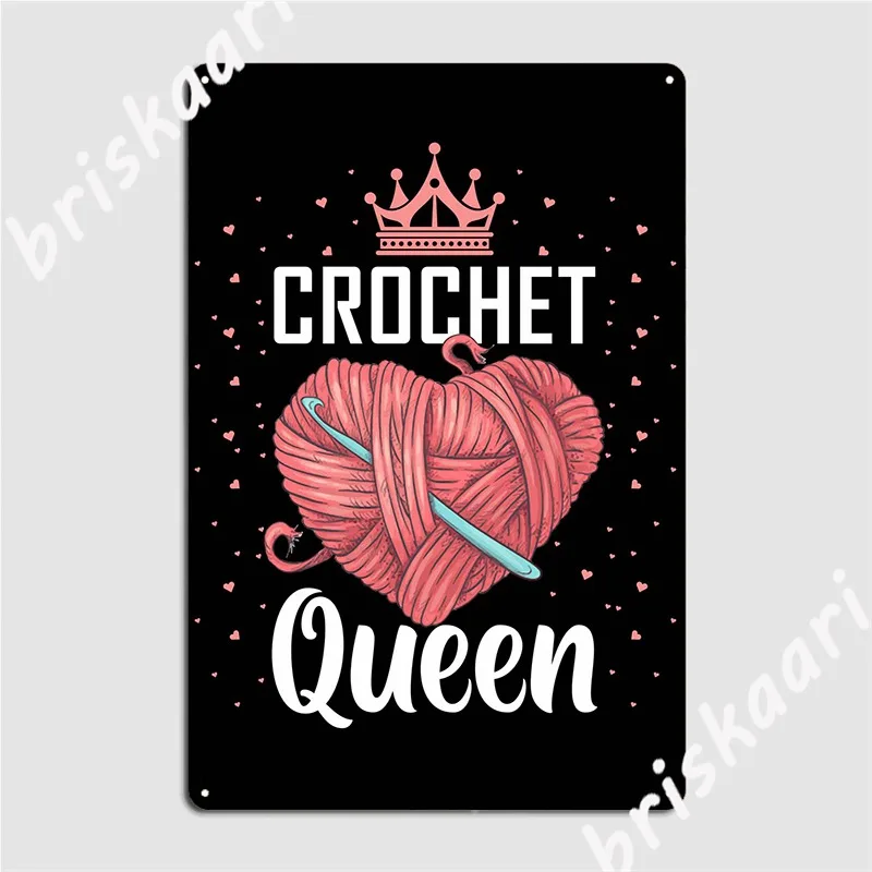 

Crocheting Yarn Knitting Poster Metal Plaque Cinema Living Room Cave Pub Design Plates Tin Sign Poster