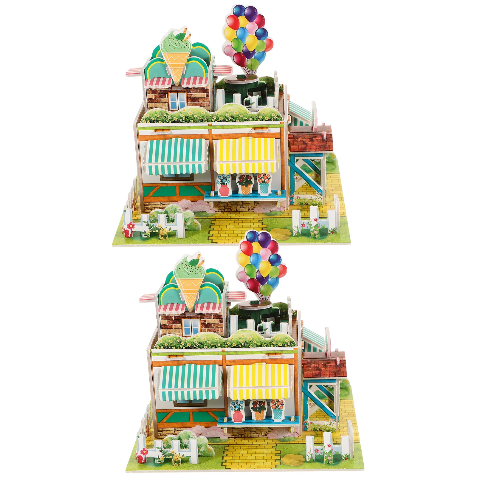 

2 Pcs Ice Cream Toys Kids Foam Puzzles Adults Model 3d Crafts Building Kit Child