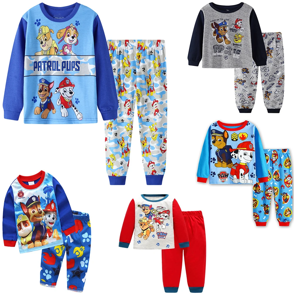 

Paw Patrol Children's Clothing Sets Boys Sleepwear Clothes Kids Pajamas Set Baby Cotton Cartoon Pijamas Spring Autumn Pyjamas