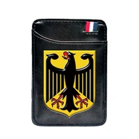 fashion german eagle printing leather card wallet classic men women money clips card purse cash holder