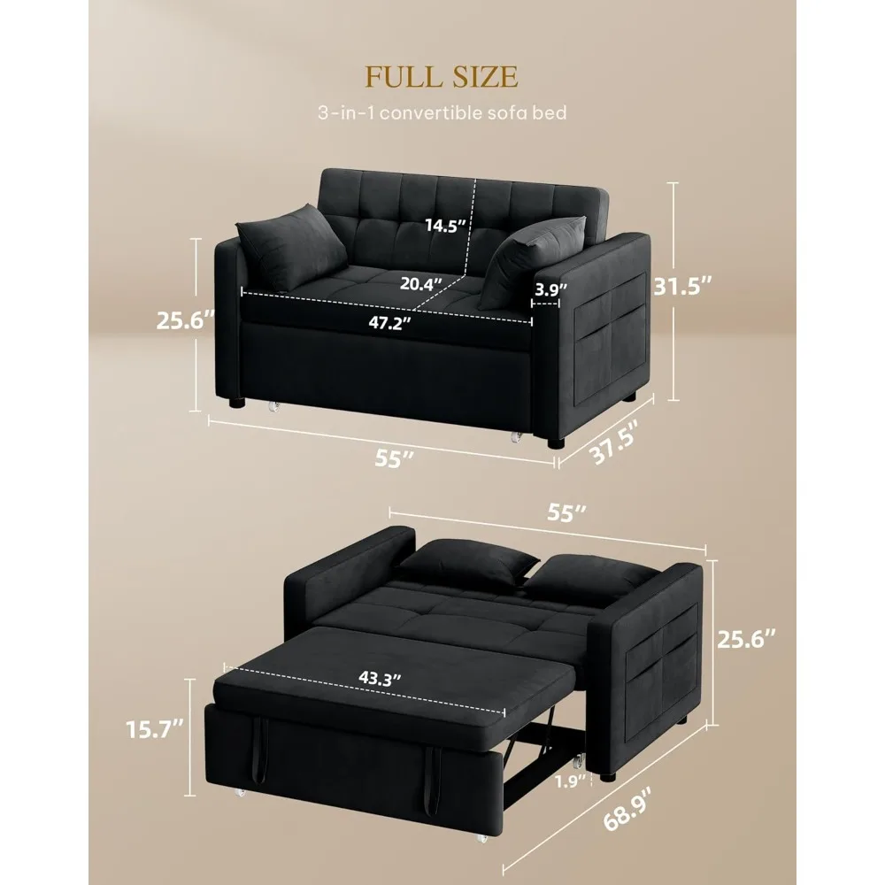 Современный двухместный диван-кровать для гостиной диван-футон 3-в-1 с откидной