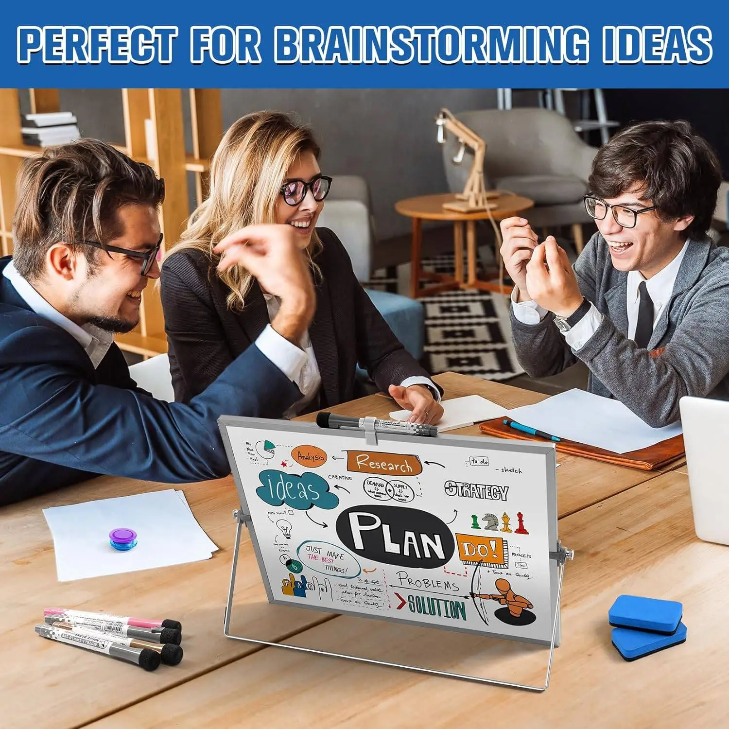 Двусторонняя белая доска 16x12 дюймов