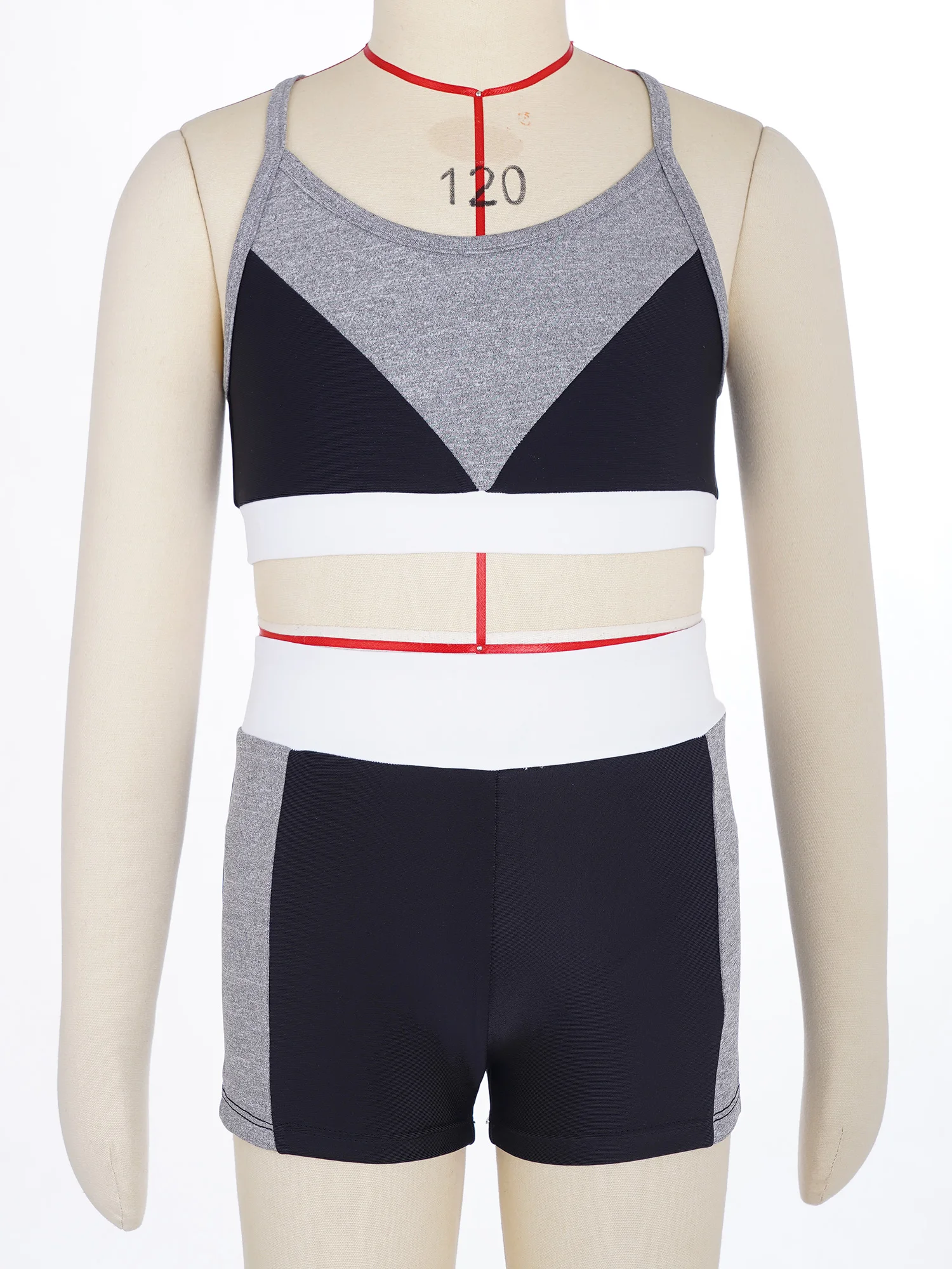 Детский спортивный костюм для девочек жилет без рукавов с цветными блоками