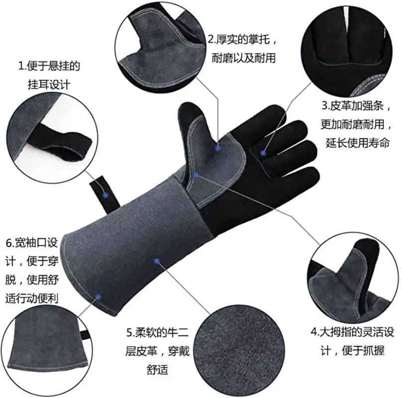 500 ℃ Термостойкие перчатки для духовки выпечки барбекю гриля теплоизоляционные