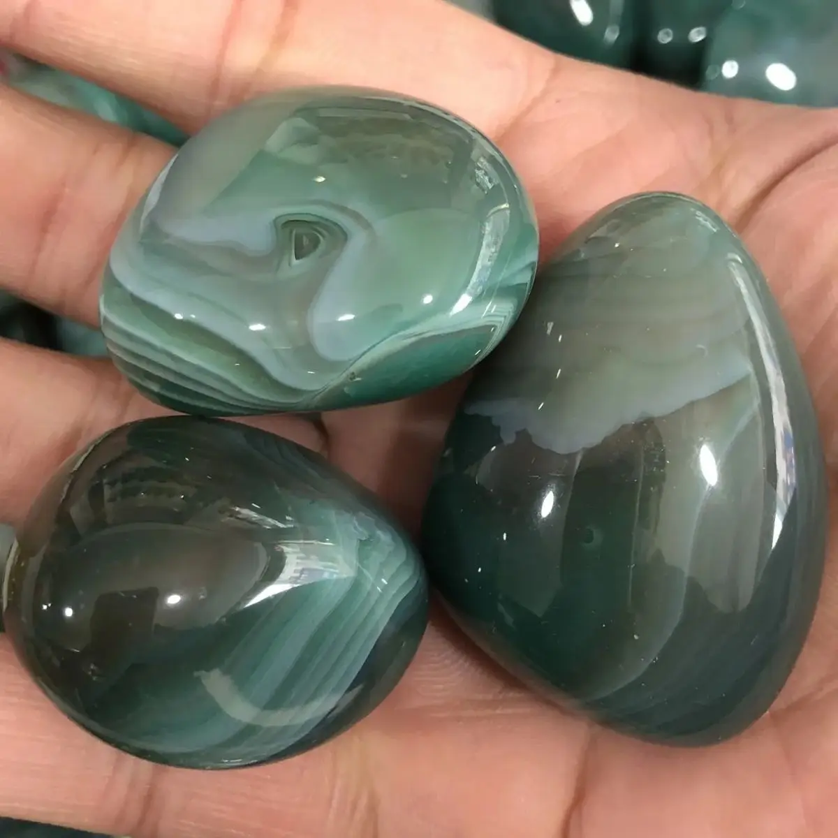 Natural Brazilian Peacock Blue Agate Handle Piece Original Stone Authentic Agate Original Stone Handle Piece Blue Agate Handle