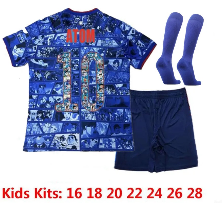 

Kids Japan Atom Captain Tsubasa Soccer Jerseys 2022 child Nakajima Kagawa 22 YOSHIDA 9 Okazaki 21 22 special version blue
