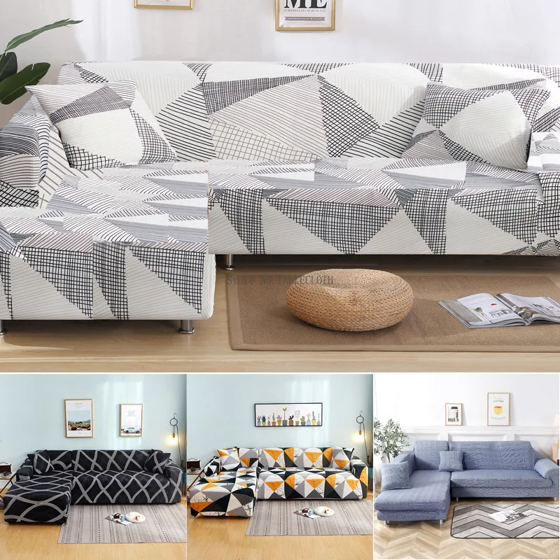 

Geometric Flower Foreign Trade Color Sofa Cover Cover New Elastic Single Double Triple Four Person Chaise Sofa Cover