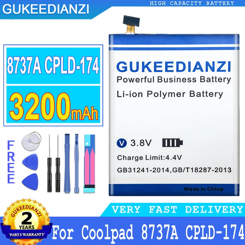 

Bateria 3200mAh High Capacity Battery 8737A CPLD-174 For Coolpad 8737 A CPLD174 CPLD 174 High Quality Battery