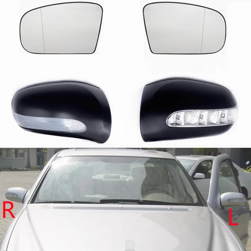 

Side Mirror Heated Glass Lens Rearview Housing with Turn Signal Lamp For Mercedes-Benz S-Class W220 S280 S320 S430 98-05