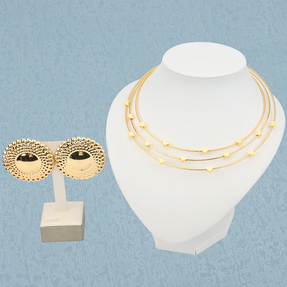 

Модные Ювелирные наборы для женщин, африканские дубайские золотые медные ожерелья, стандартные итальянские свадебные аксессуары