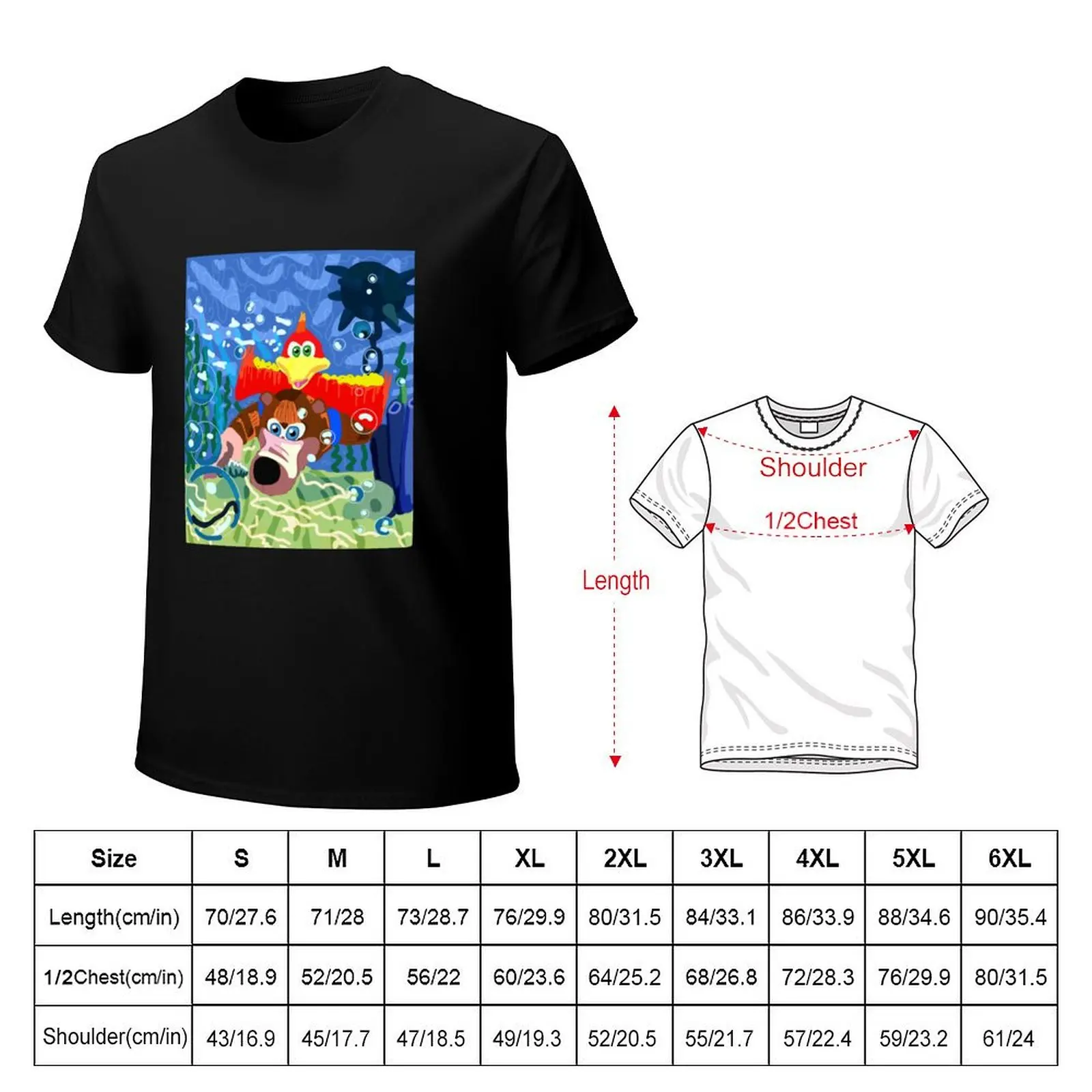 Фото Футболка Banjo Kazooie on a Swim свободного кроя, повседневный топ с короткими рукавами №2