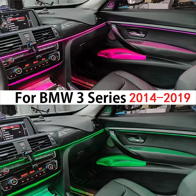64-цветное окружающее освещение 19 в 1 для BMW 3 серии Short Axis F30 2014-2019 светодиодное