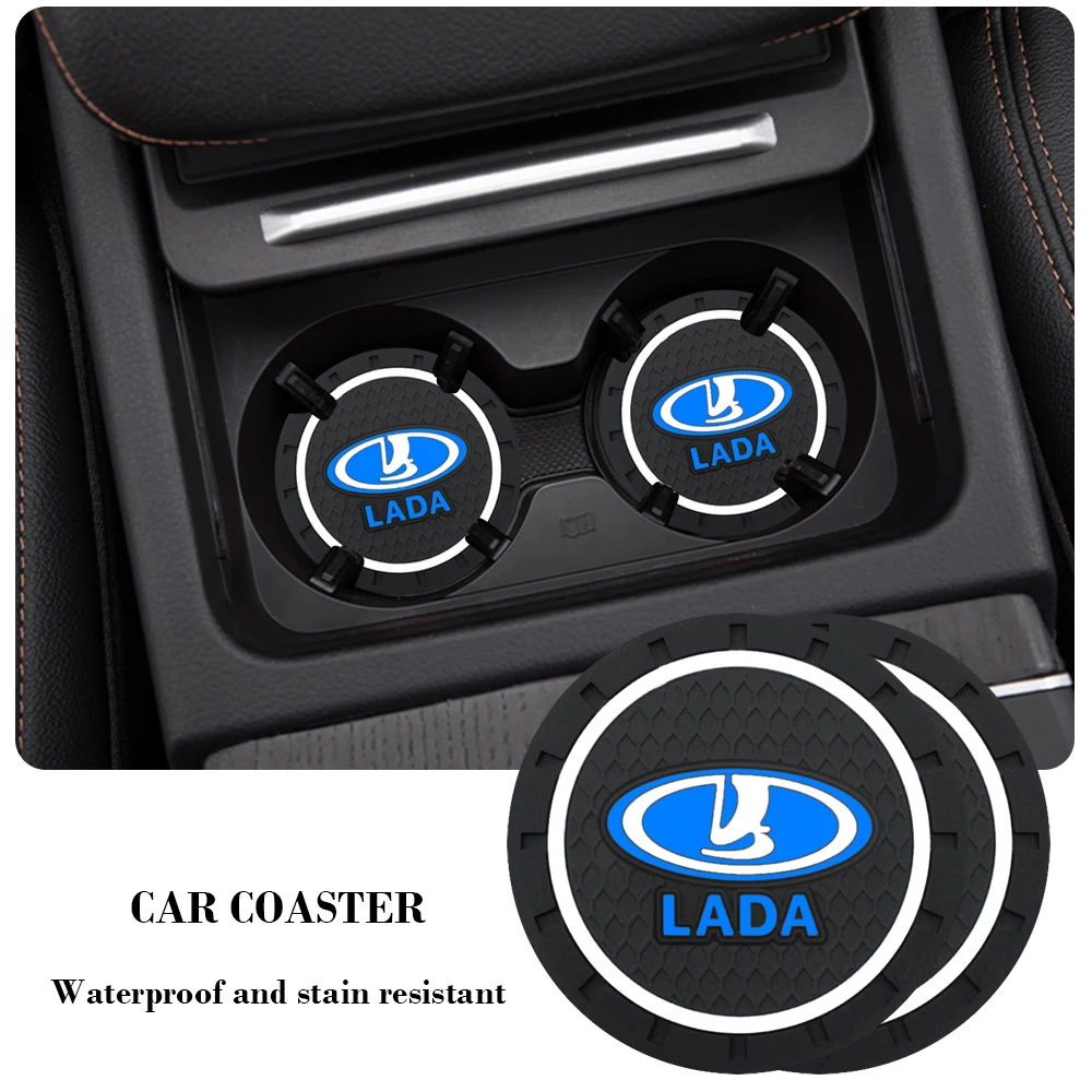 

Car Cup Holder Mats Bottle Pad Anti-Slip Water Coaster Auto Accessories For Lada Niva Vesta Samara Granta Kalina Largus Priora