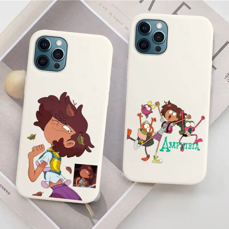 

Disney Amphibia Phone Case for iPhone 11 12 13 Mini Pro Xs Max 8 7 6 6S Plus X XR Solid Candy Color Case