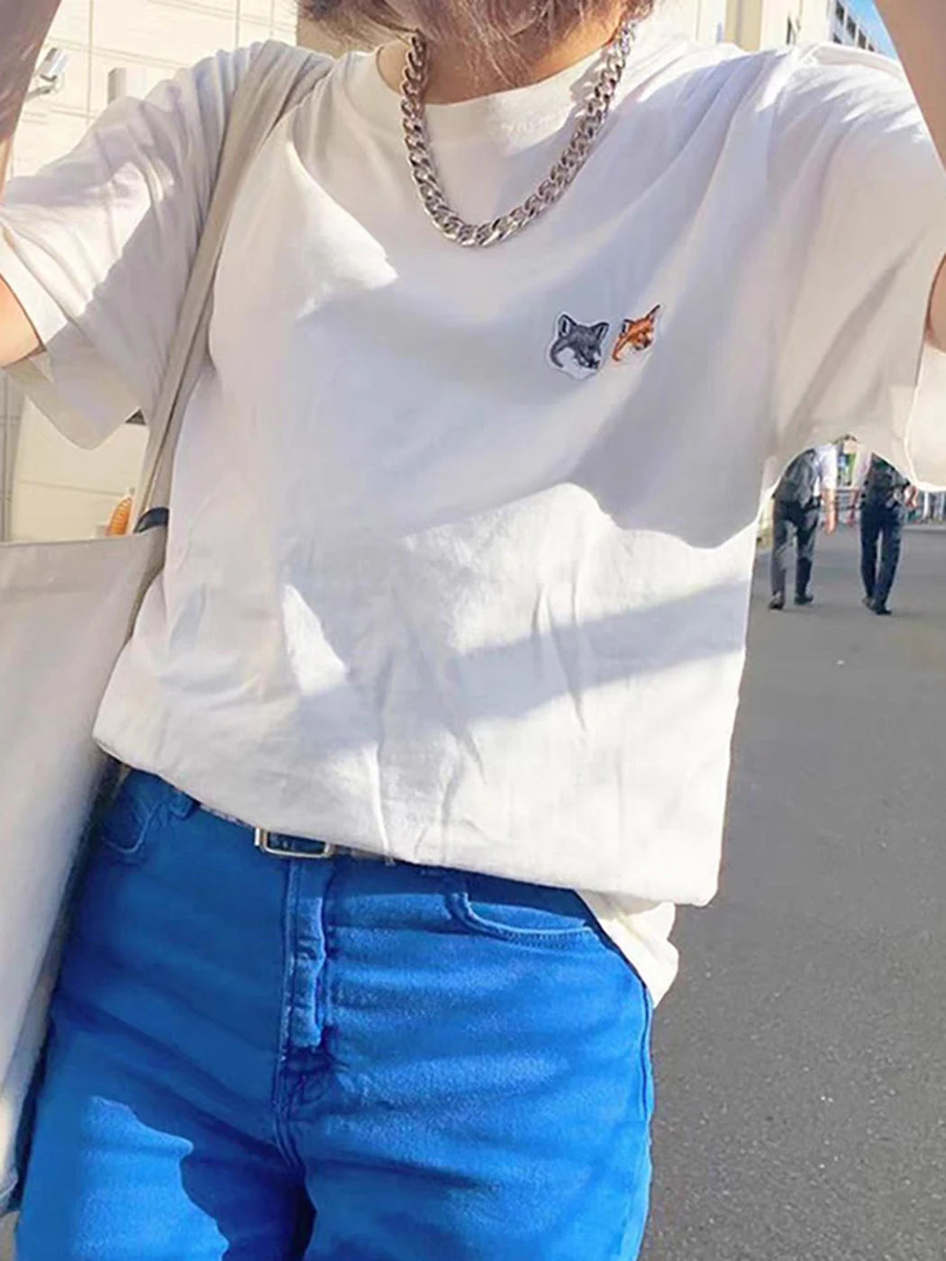

Pirate Hippie Two Fox Head Graphic Tees Woman Summer O Neck Cotton Logo T-Shirt Femme Simple Casual Good Quality Tops 2022