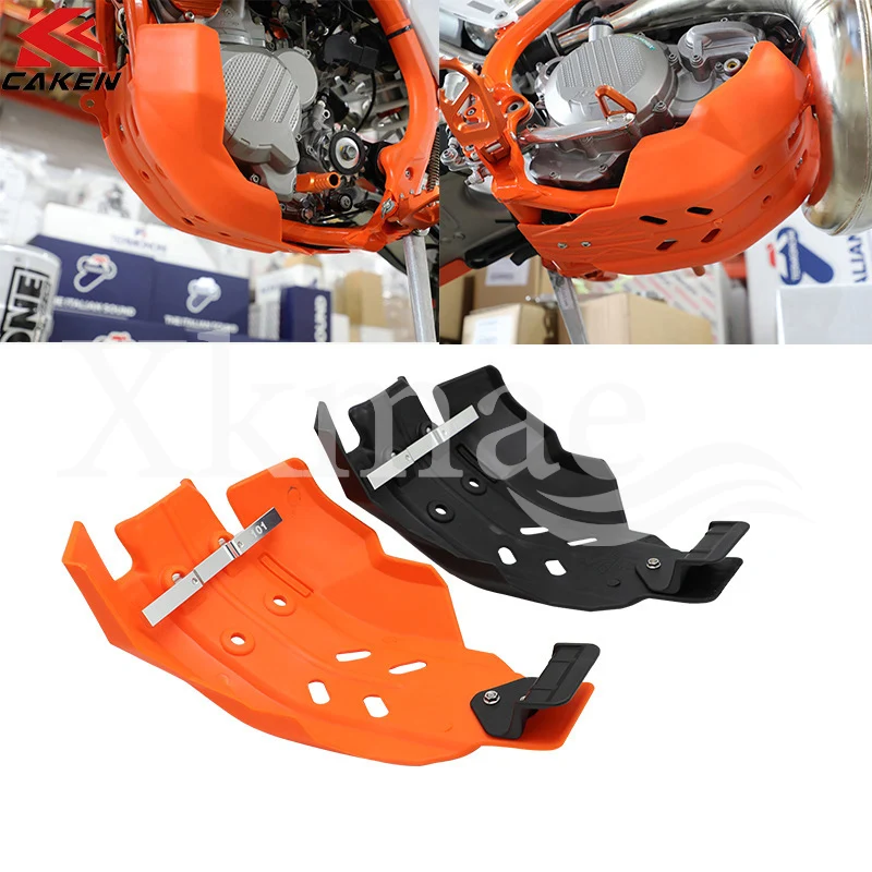 Motorcycle Engine Guard Cover Protector Skid Plate Black Orange For  EXC250 EXC300 EXC 250 300 2017 2018 2019 2020 Dirt Bike